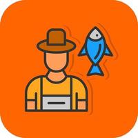 diseño de icono de vector de pescador