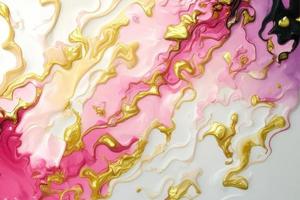 abstract background with gold and pink waves photo