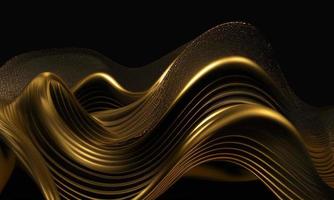 abstract background with golden wavy lines photo