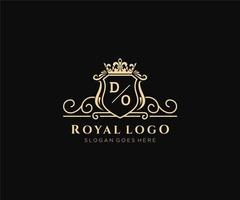 Initial DO Letter Luxurious Brand Logo Template, for Restaurant, Royalty, Boutique, Cafe, Hotel, Heraldic, Jewelry, Fashion and other vector illustration.