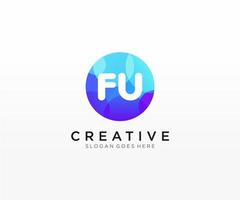 FU initial logo With Colorful Circle template vector. vector