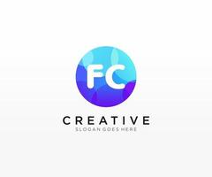 FC initial logo With Colorful Circle template vector. vector