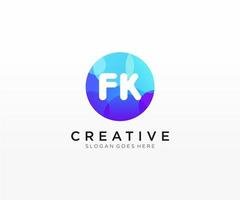 FK initial logo With Colorful Circle template vector. vector