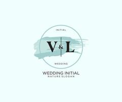 Initial VL Letter Beauty vector initial logo, handwriting logo of initial signature, wedding, fashion, jewerly, boutique, floral and botanical with creative template for any company or business.