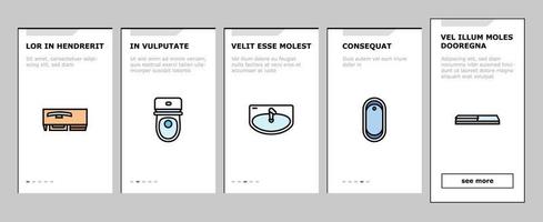 floor plan interior furniture onboarding icons set vector