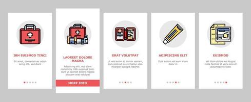 first aid emergency medical onboarding icons set vector