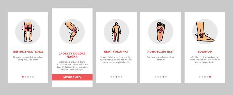 pain body ache health back onboarding icons set vector