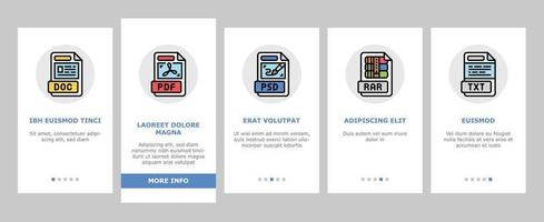 file format document onboarding icons set vector