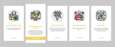 lead marketing generation onboarding icons set vector