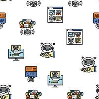 chat bot robot service online vector seamless pattern