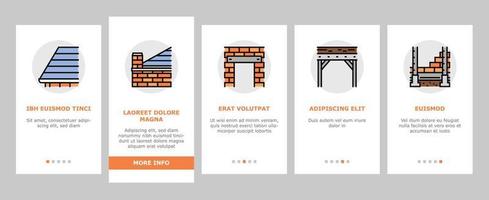 building house structure onboarding icons set vector