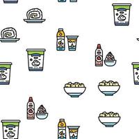 milk product dairy drink fresh vector seamless pattern