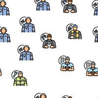 engineer technology work man vector seamless pattern