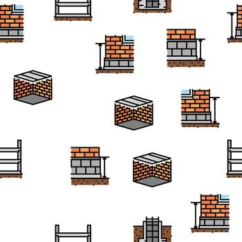 building house structure vector seamless pattern