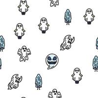 ghost halloween spooky scary cute vector seamless pattern