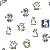 ghost halloween spooky scary cute vector seamless pattern