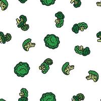 broccoli food cabbage vegetable vector seamless pattern