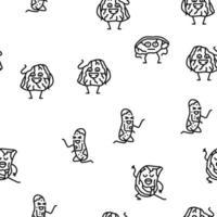 meat character beef food funny vector seamless pattern