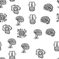 brain human mind head idea vector seamless pattern