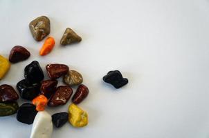 colorful chocolate stones by hajj or umrah isolated on white background photo