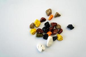 colorful chocolate stones by hajj or umrah isolated on white background photo