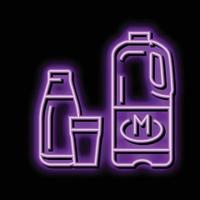 milk dairy product neon glow icon illustration vector
