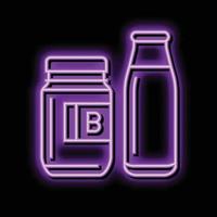 buttermilk product dairy neon glow icon illustration vector