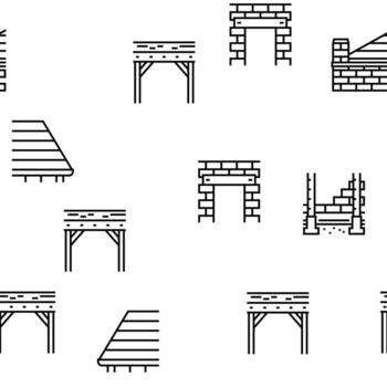 building house structure vector seamless pattern