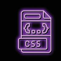 css file format document neon glow icon illustration vector