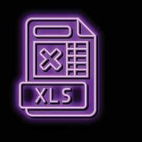 xls file format document neon glow icon illustration vector