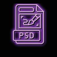 psd file format document neon glow icon illustration vector