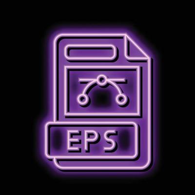 eps file format document neon glow icon illustration
