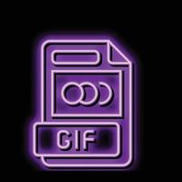 gif file format document neon glow icon illustration vector