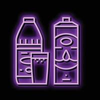 kefir milk product dairy neon glow icon illustration vector