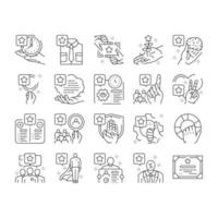 professional worker person job icons set vector