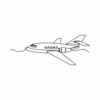 airplane continuous line art white background vector