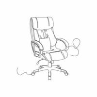 continuous line art of office chair hands vector