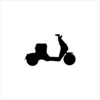 black and white silhouette design of automatic electric motorbike vector