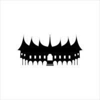 Traditional house silhouette vector design on black and white background