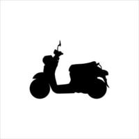 black and white silhouette design of automatic electric motorbike vector