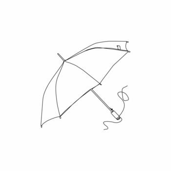 continuous line art of rain umbrella 21231713 Vector Art at