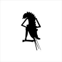 Indonesian traditional shadow puppet silhouette vector