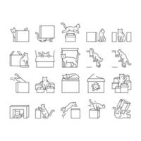 preposition english language icons set vector