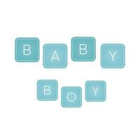 Baby boy text banner on white background. It s a boy. vector