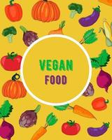 Vegetables cover. Healthy vegan food. vector