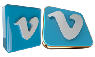 vimeo 3d logo Aan transparant achtergrond png