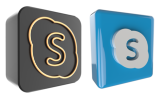 Skype 3d logo on transparent background png
