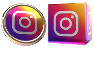 Instagram 3d logo on transparent background png