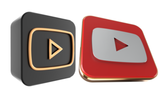 Youtube 3d Logo auf transparent Hintergrund png