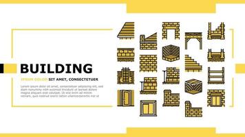 building house structure landing header vector